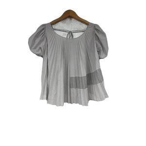 Manila Grace Patchwork Gingham Pleated Babydoll Top Cottage Core Womens 42 (L)